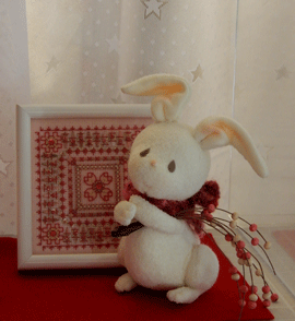 うさぎと刺繍の写真